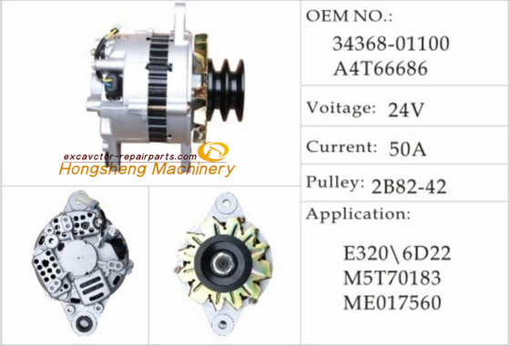34368-01100 A4T66686 Excavator Generator Engine 3066 Carter E320B C 24V 55A